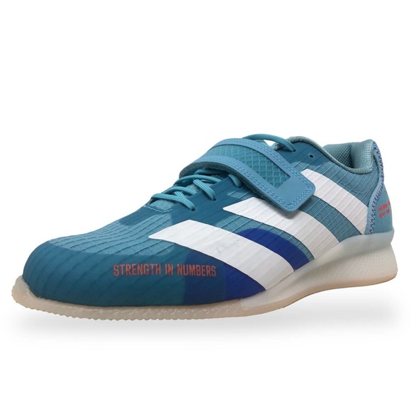 Adidas Adipower 3 Weightlifting Shoes Mens 8/Womens 9.5 Blue/White/Solar Red NEW